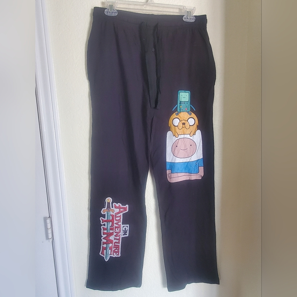 PRINT DEFFECT Adventure Time Black Lounge Pants Cartoon Network